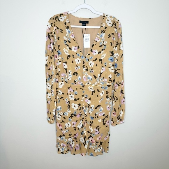NWT Sanctuary Dreamer Georgette Floral Print  V-Neck Mini Dress - Picture 2 of 7